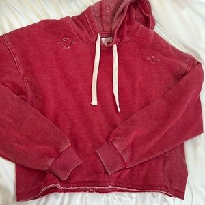 Cropped red hoodie